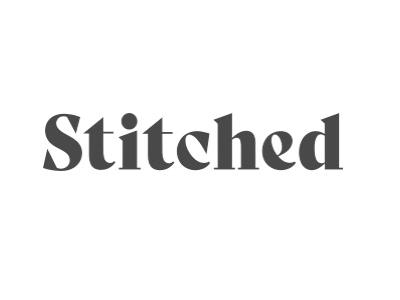Stitched brand logo