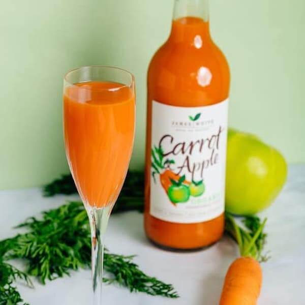 Image of Organic Carrot & Apple Juice | 6x750ml made in the UK by James White. Buying this product supports a UK business, jobs and the local community