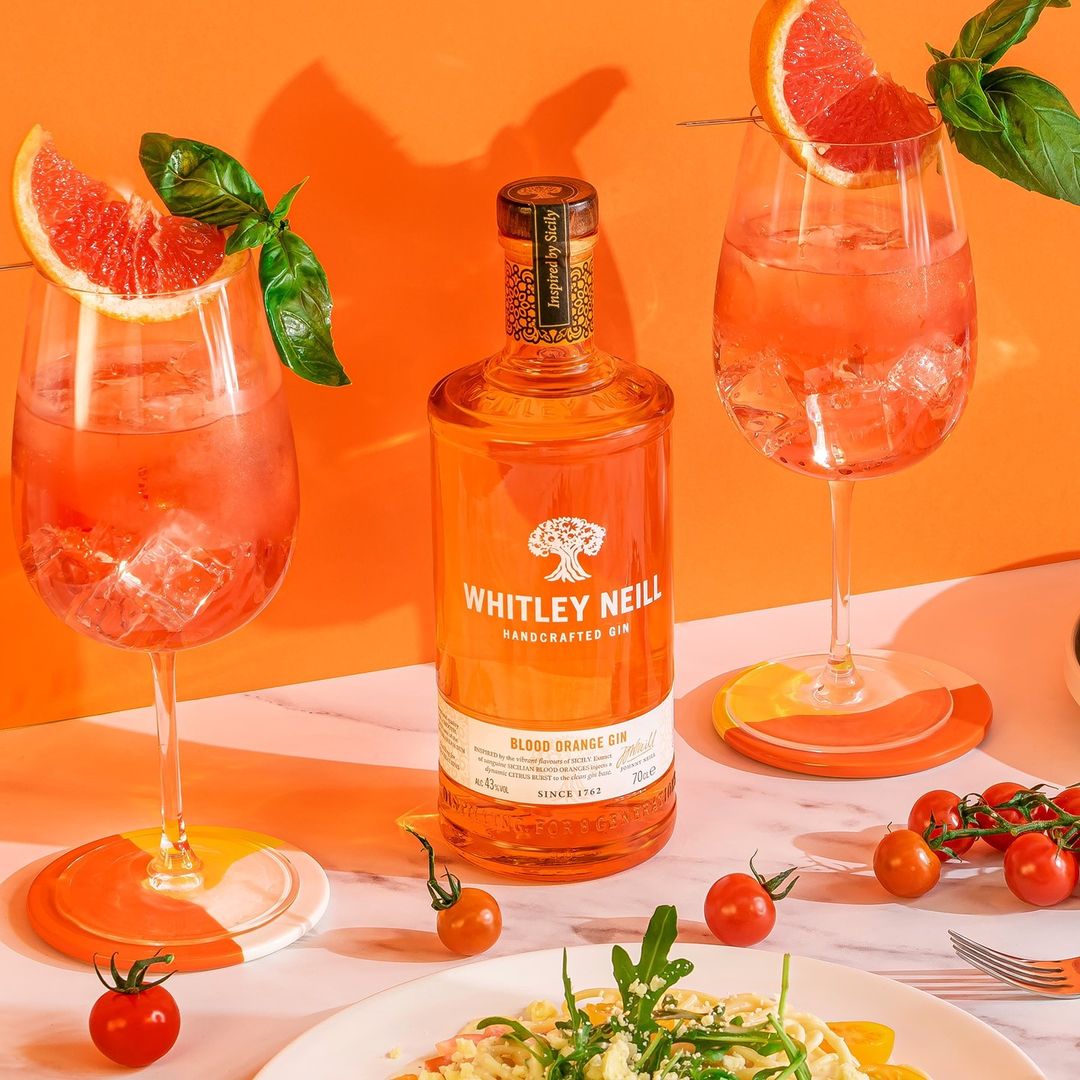 Image of Blood Orange Gin made in the UK by Whitley Neill. Buying this product supports a UK business, jobs and the local community