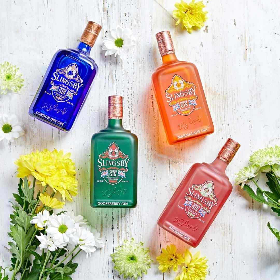 Image of Slingsby Yorkshire Flavoured Gins made in the UK by Spirit of Harrogate. Buying this product supports a UK business, jobs and the local community