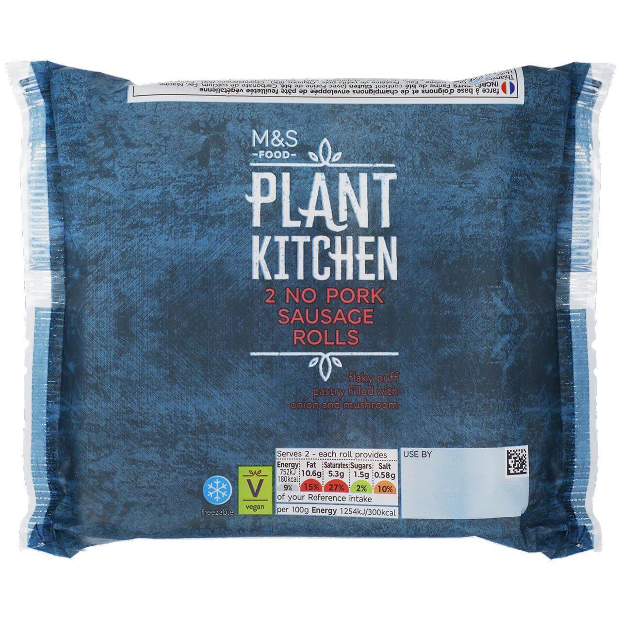Image of M&S Plant Kitchen No Pork Sausages made in the UK by Marks & Spencer Food. Buying this product supports a UK business, jobs and the local community