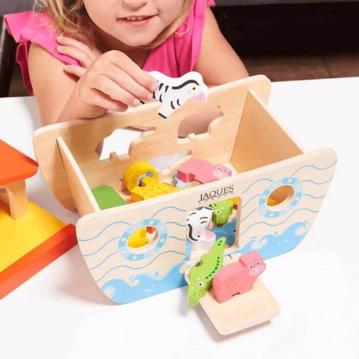 Image of Let's Play Wooden Noah's Ark by Jaques, designed, produced or made in the UK. Buying this product supports a UK business, jobs and the local community.