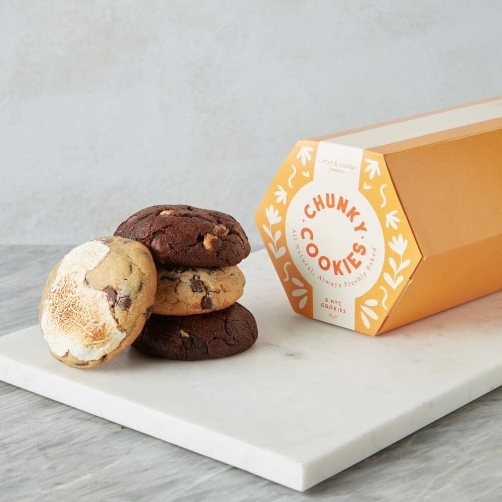 Image of Classic Chunky Cookie Selection Box made in the UK by Cutter & Squidge. Buying this product supports a UK business, jobs and the local community
