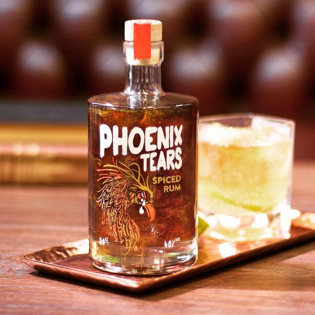 Image of Phoenix Tears Spiced Rum by Mythical Tears Spirits, designed, produced or made in the UK. Buying this product supports a UK business, jobs and the local community.
