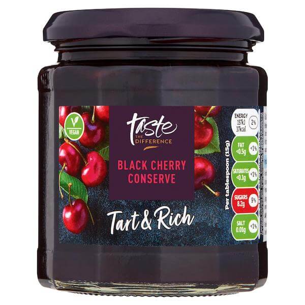Image of Taste the Difference Cherry Jam by Sainsbury's, designed, produced or made in the UK. Buying this product supports a UK business, jobs and the local community.