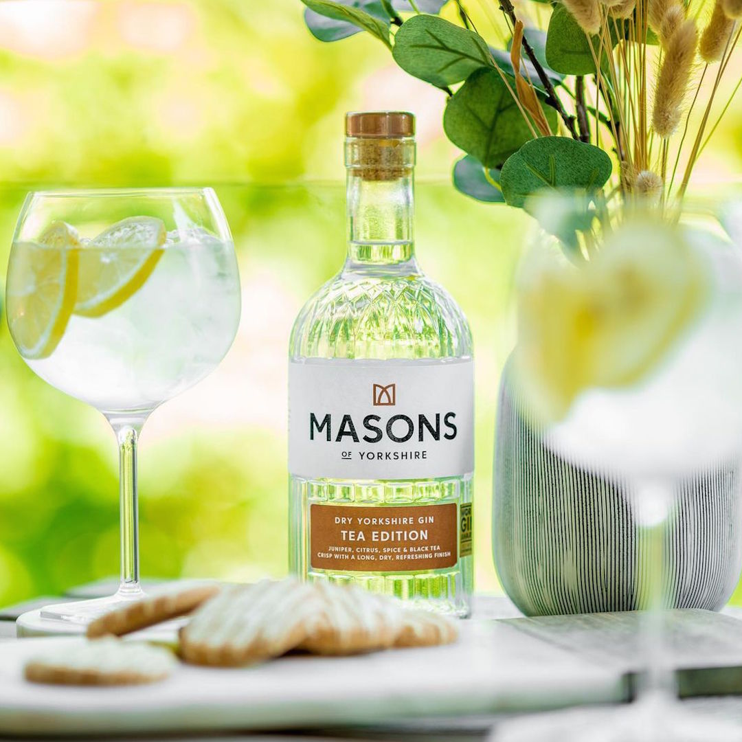 Image of Masons Dry Yorkshire Gin Tea Edition made in the UK by Masons Yorkshire Gin. Buying this product supports a UK business, jobs and the local community