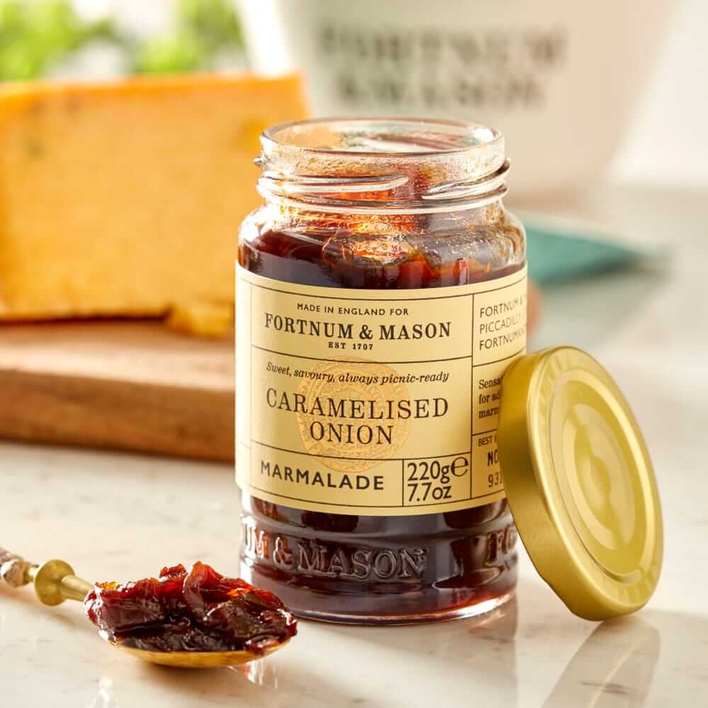 Image of Caramelised Red Onion Marmalade by Fortnum & Mason, designed, produced or made in the UK. Buying this product supports a UK business, jobs and the local community.