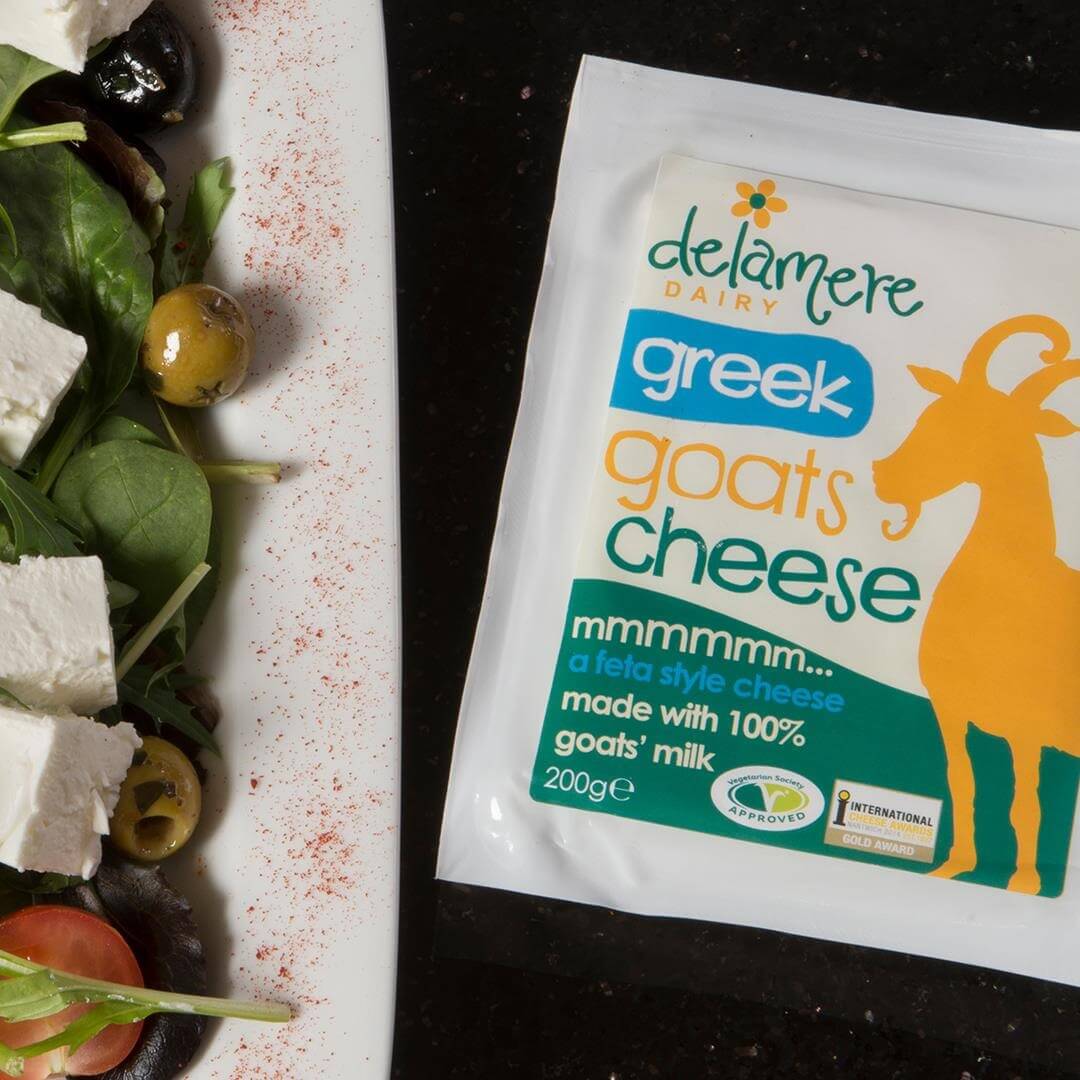 Image of Greek Goats Cheese made in the UK by Delamere Dairy. Buying this product supports a UK business, jobs and the local community