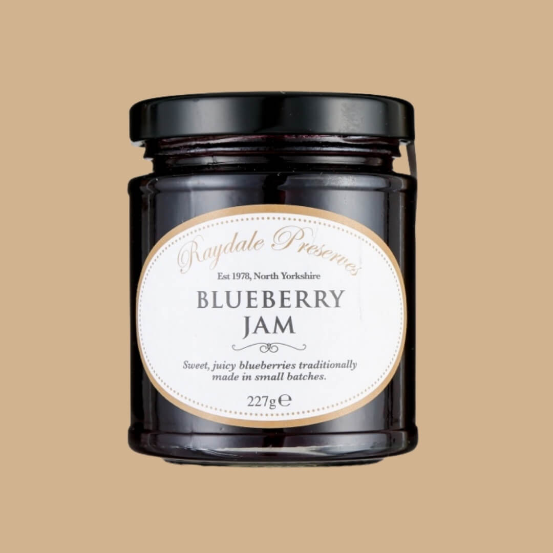 Image of Blueberry Jam made in the UK by Raydale Preserves. Buying this product supports a UK business, jobs and the local community