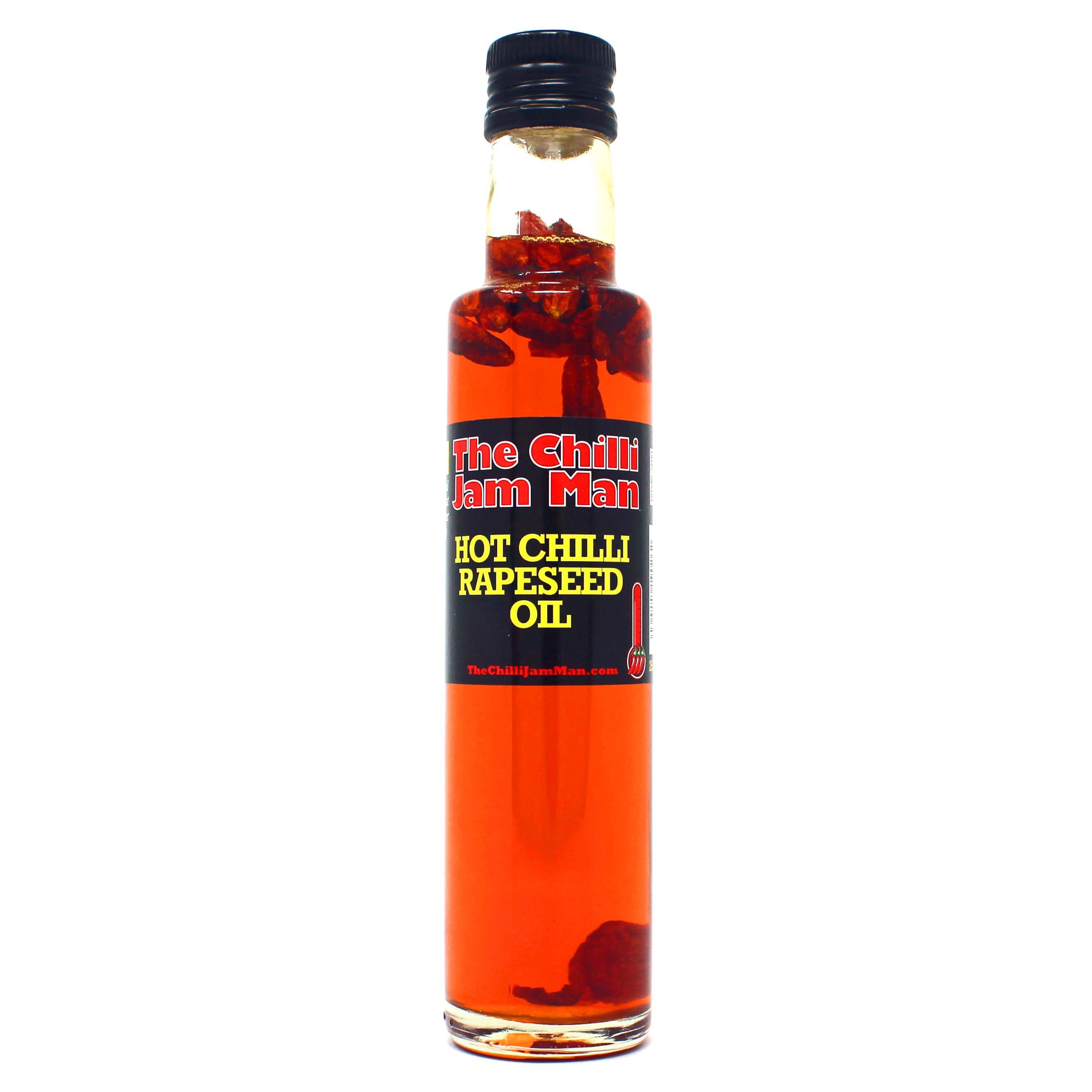 Image of Hot Chilli Rapeseed Oil made in the UK by The Chilli Jam Man. Buying this product supports a UK business, jobs and the local community