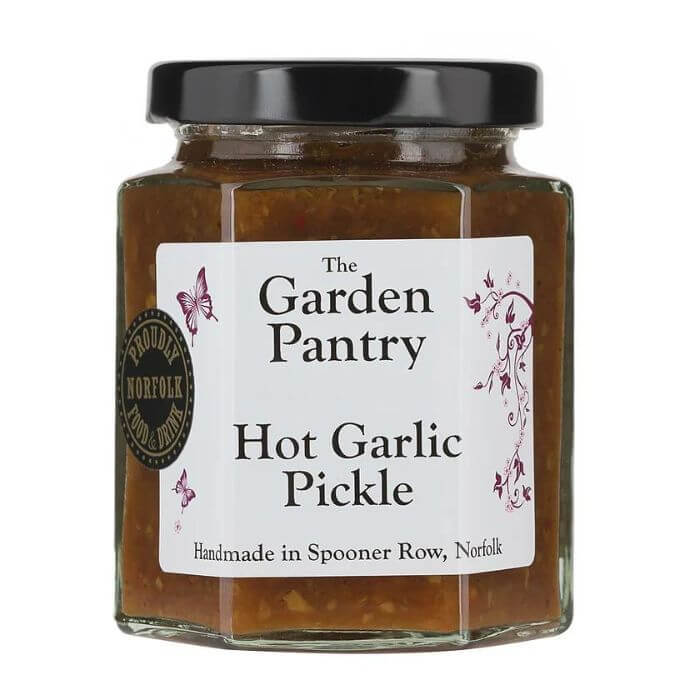 Image of Hot Garlic Pickle made in the UK by The Garden Pantry. Buying this product supports a UK business, jobs and the local community