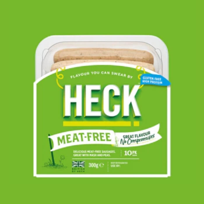 Image of Meat Free Chipolatas made in the UK by Heck. Buying this product supports a UK business, jobs and the local community