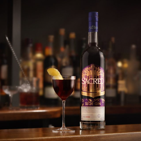 Image of Sacred Organic Sloe Gin made in the UK by Sacred Spirits. Buying this product supports a UK business, jobs and the local community