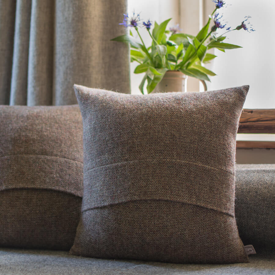 Image of Sphagnum Tweed Cushion by Skye Weavers, designed, produced or made in the UK. Buying this product supports a UK business, jobs and the local community.