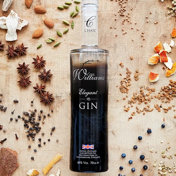Image of Williams Elegant 48 Gin by Chase Distillery, designed, produced or made in the UK. Buying this product supports a UK business, jobs and the local community.