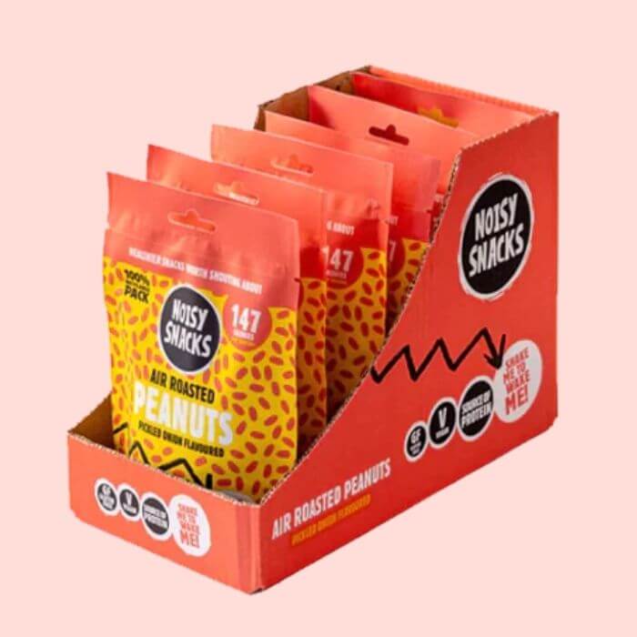 A glimpse of diverse products by Noisy Snacks, supporting the UK economy on YouK.