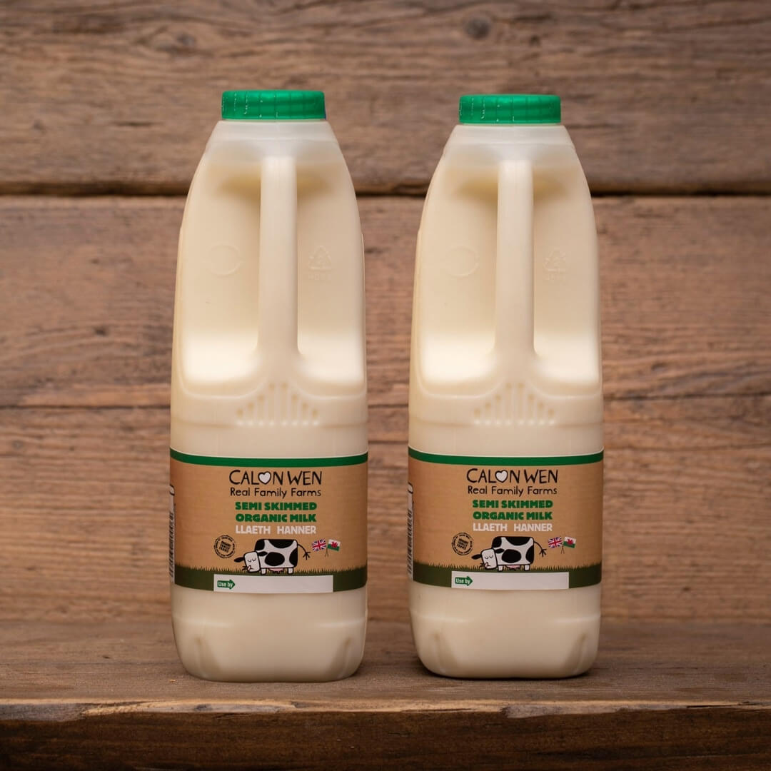 Image of Semi-Skimmed Organic Milk made in the UK by Calon Wen. Buying this product supports a UK business, jobs and the local community