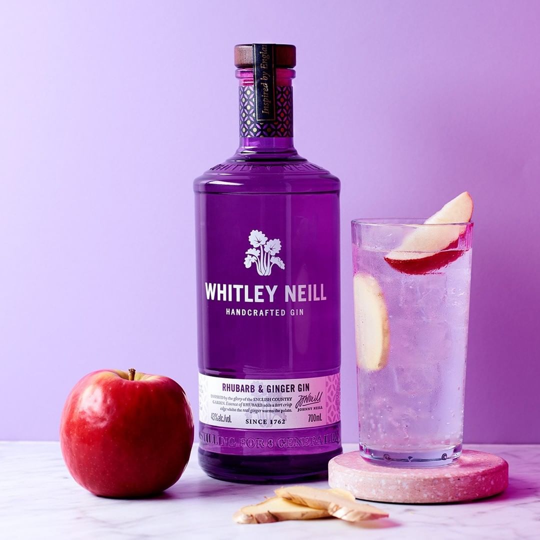 Image of Rhubarb & Ginger Gin by Whitley Neill, designed, produced or made in the UK. Buying this product supports a UK business, jobs and the local community.