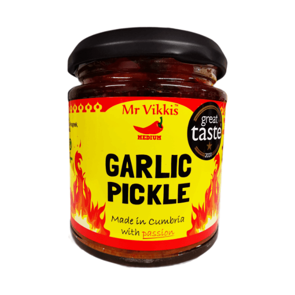 Image of Mr Vikki's Garlic Pickle made in the UK by Mr. Vikki's. Buying this product supports a UK business, jobs and the local community