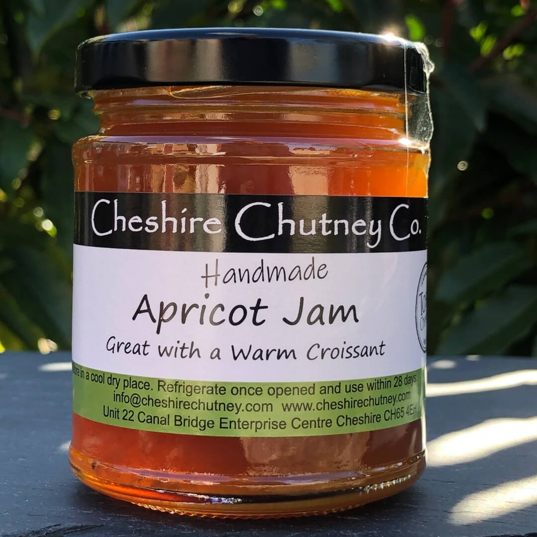 Image of Cheshire Chutney Co Apricot Jam made in the UK. Buying this product supports a UK business, jobs and the local community