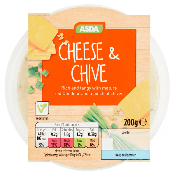 Image of Cheese & Chive Dip by Asda, designed, produced or made in the UK. Buying this product supports a UK business, jobs and the local community.