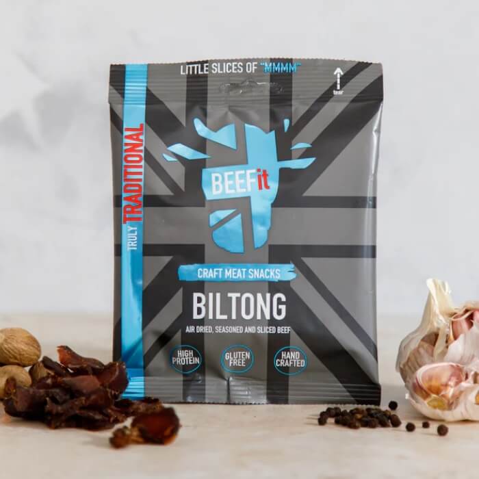 A glimpse of diverse products by Beefit Snacks, supporting the UK economy on YouK.