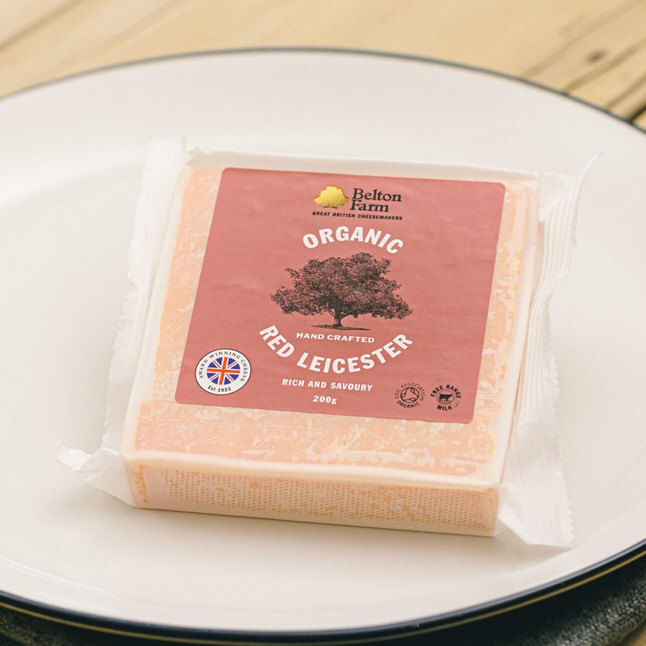 Image of Organic Red Leicester made in the UK by Belton Farm. Buying this product supports a UK business, jobs and the local community