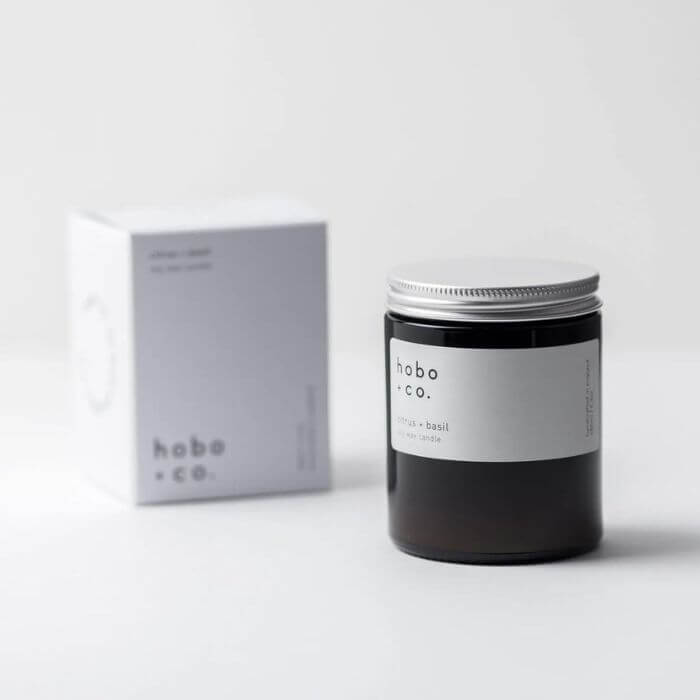 Image of Citrus + Basil Medium Soy Candle by Hobo Soy Candles, designed, produced or made in the UK. Buying this product supports a UK business, jobs and the local community.