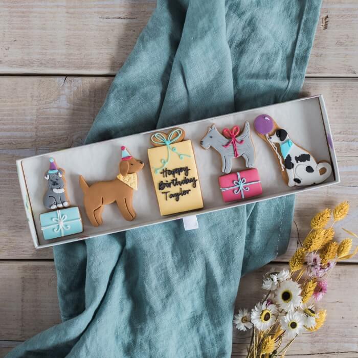 Image of Personalised Dog Lovers Biscuit Gift made in the UK by Honeywell Bakes. Buying this product supports a UK business, jobs and the local community
