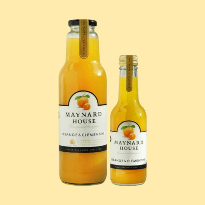 Image of Orange & Clementine Juice made in the UK by Maynard House. Buying this product supports a UK business, jobs and the local community