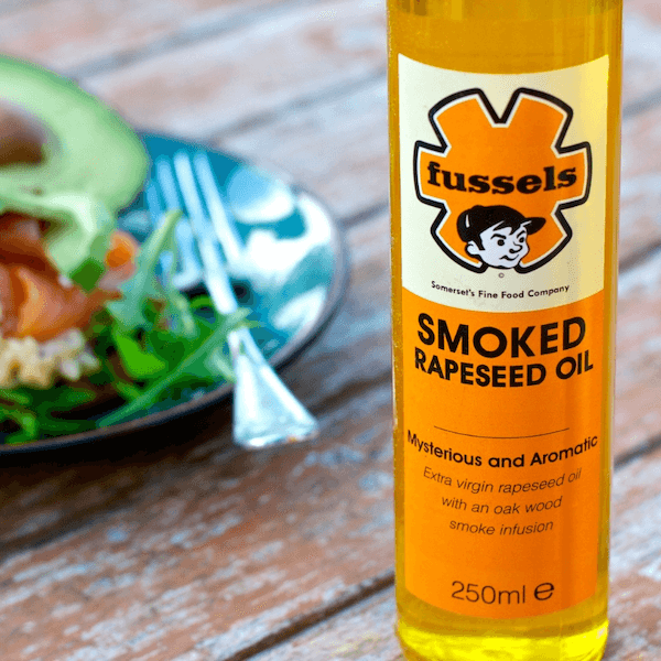 Image of Fussels Smoked Rapeseed Oil by Fussels Fine Foods, designed, produced or made in the UK. Buying this product supports a UK business, jobs and the local community.