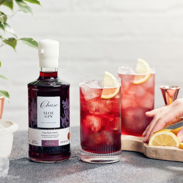 Image of Oak-Aged Sloe & Mulberry Gin made in the UK by Chase Distillery. Buying this product supports a UK business, jobs and the local community
