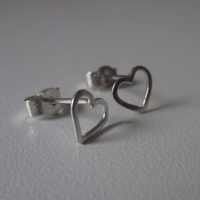 Image of Silver Heart Earrings by Janey Mac Jewellery, designed, produced or made in the UK. Buying this product supports a UK business, jobs and the local community.