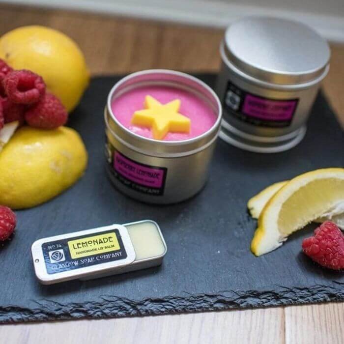 Image of Lemonade Lip Balm made in the UK by Glasgow Soap Company. Buying this product supports a UK business, jobs and the local community