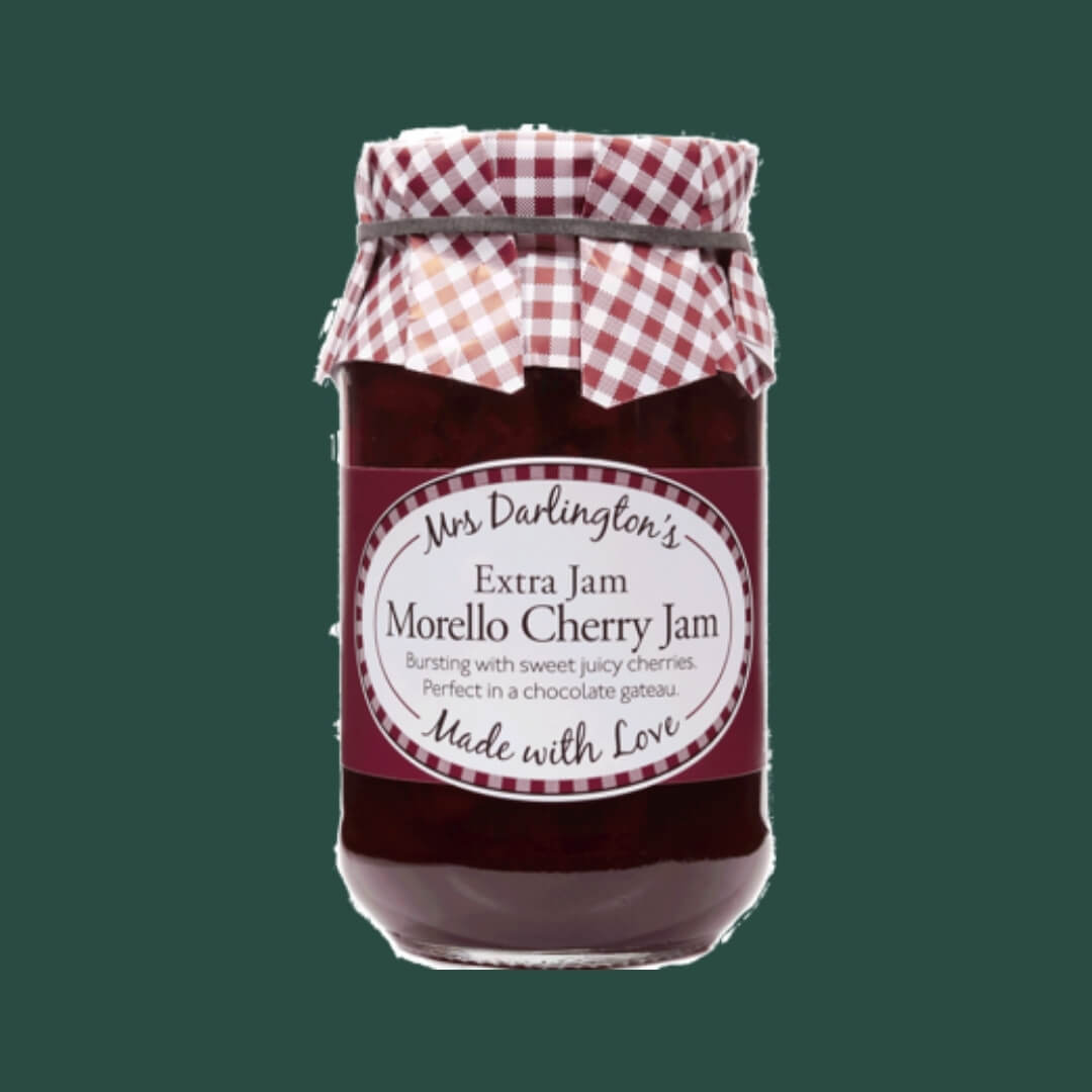 Image of Morello Cherry Jam made in the UK by Mrs Darlington's. Buying this product supports a UK business, jobs and the local community