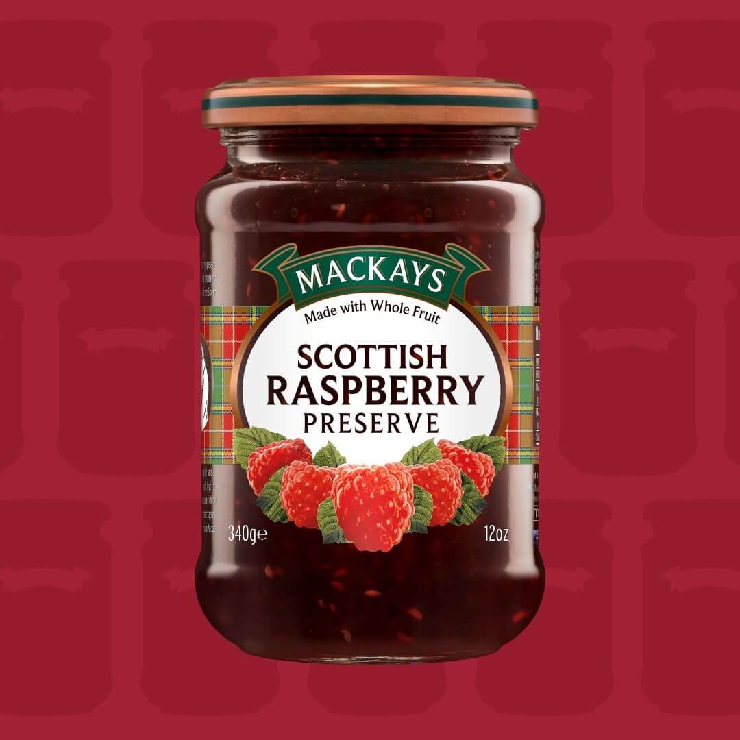 Image of Scottish Raspberry Preserve by Mackays, designed, produced or made in the UK. Buying this product supports a UK business, jobs and the local community.