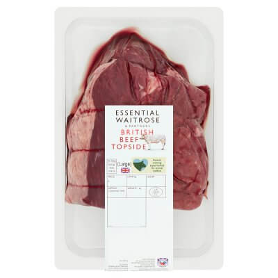 Image of Essential British Beef Topside Large made in the UK by Waitrose. Buying this product supports a UK business, jobs and the local community