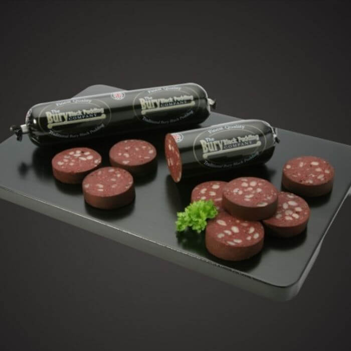 Image of Black Pudding | 220g Roll made in the UK by The Bury Black Pudding Co.. Buying this product supports a UK business, jobs and the local community