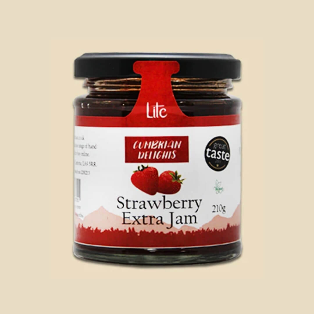 Image of Strawberry Jam by Cumbrian Delights for Jams & Spreads, designed, produced or made in the UK. Buying this product supports a UK business, jobs and the local community.