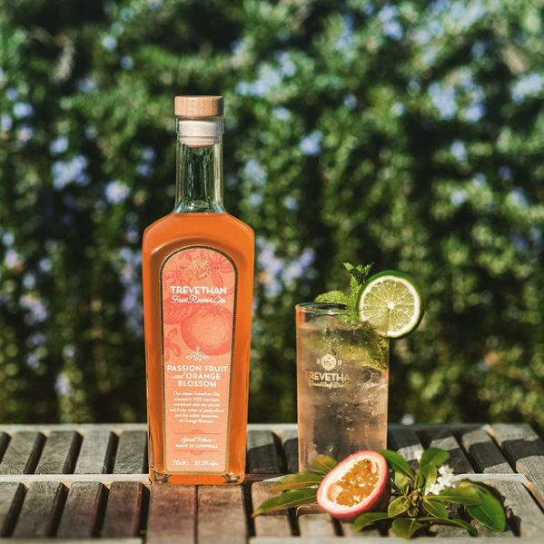 Image of Trevethan Passion Fruit and Orange Blossom Gin by Trevethan Gin Distillery, designed, produced or made in the UK. Buying this product supports a UK business, jobs and the local community.