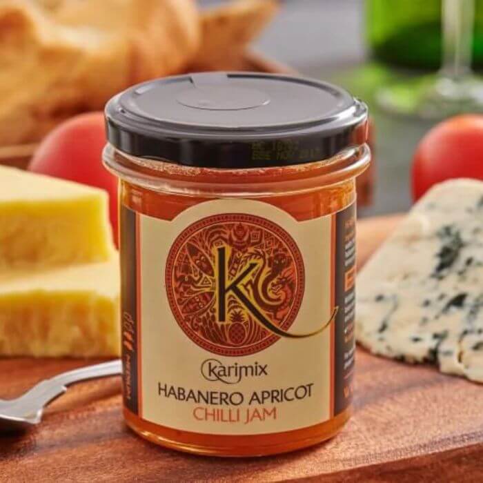 Image of Habanero Apricot Chilli Jam by Karimix, designed, produced or made in the UK. Buying this product supports a UK business, jobs and the local community.