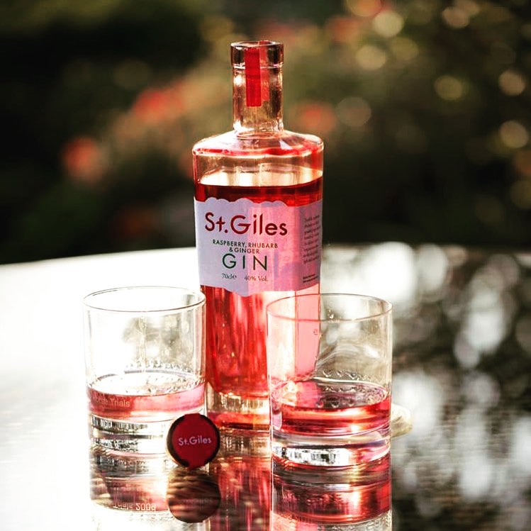 Image of Raspberry, Rhubarb & Ginger Gin by St. Giles, designed, produced or made in the UK. Buying this product supports a UK business, jobs and the local community.