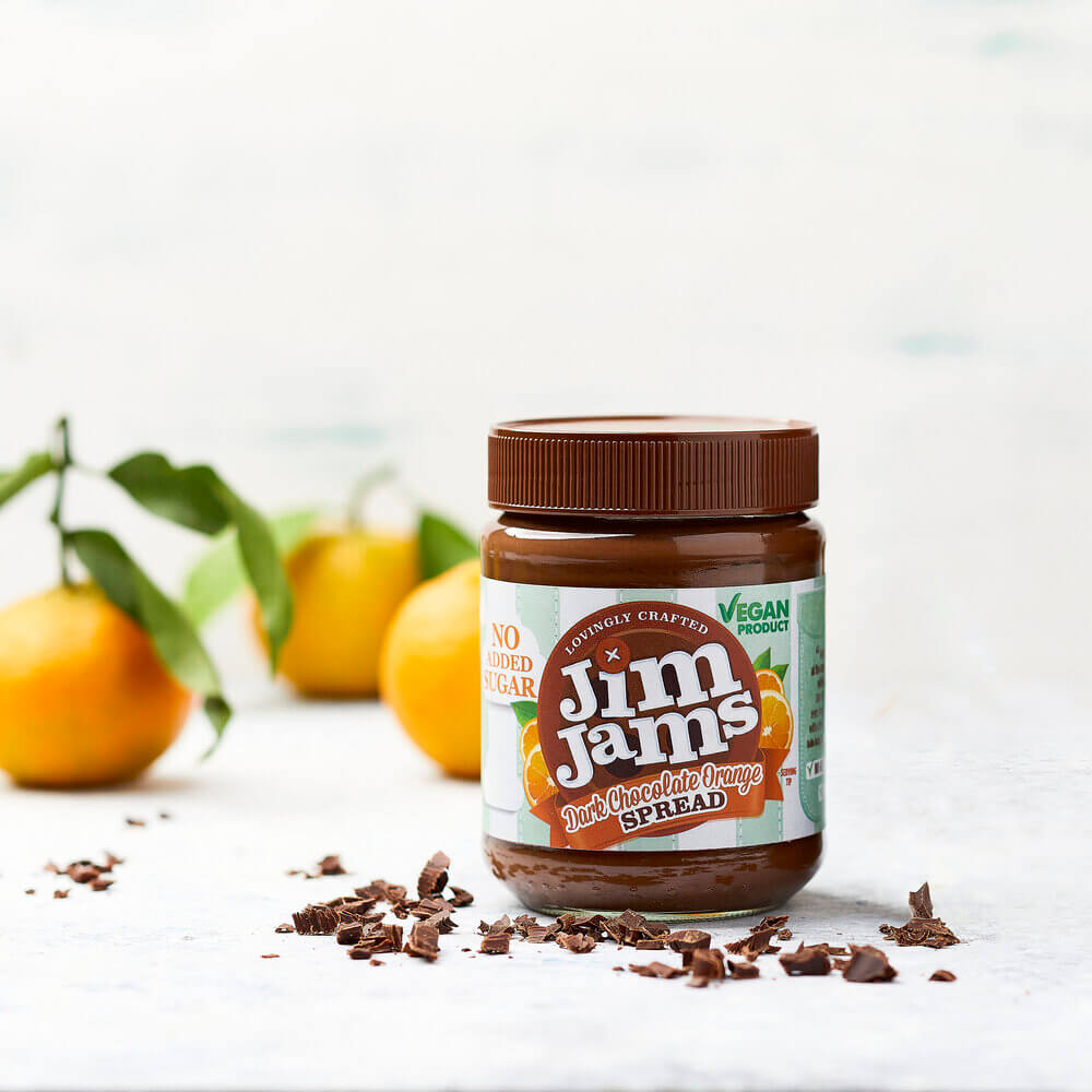 Image of Vegan Dark Chocolate Orange Spread made in the UK by JimJams. Buying this product supports a UK business, jobs and the local community