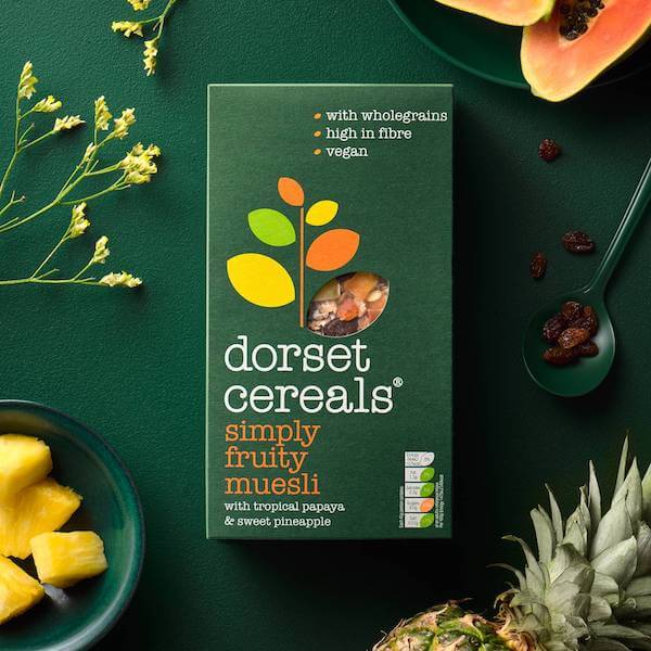 Image of Simply Fruity Muesli made in the UK by Dorset Cereals. Buying this product supports a UK business, jobs and the local community