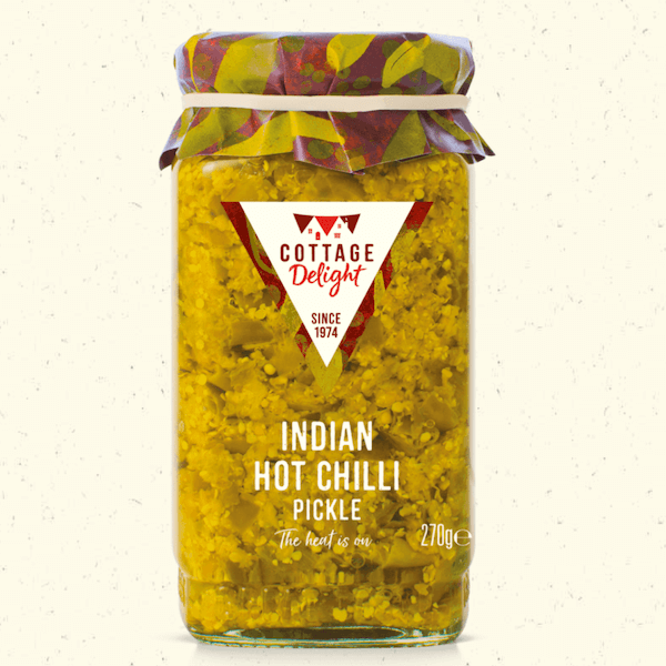 Image of Hot Chilli Pickle made in the UK by Cottage Delight. Buying this product supports a UK business, jobs and the local community