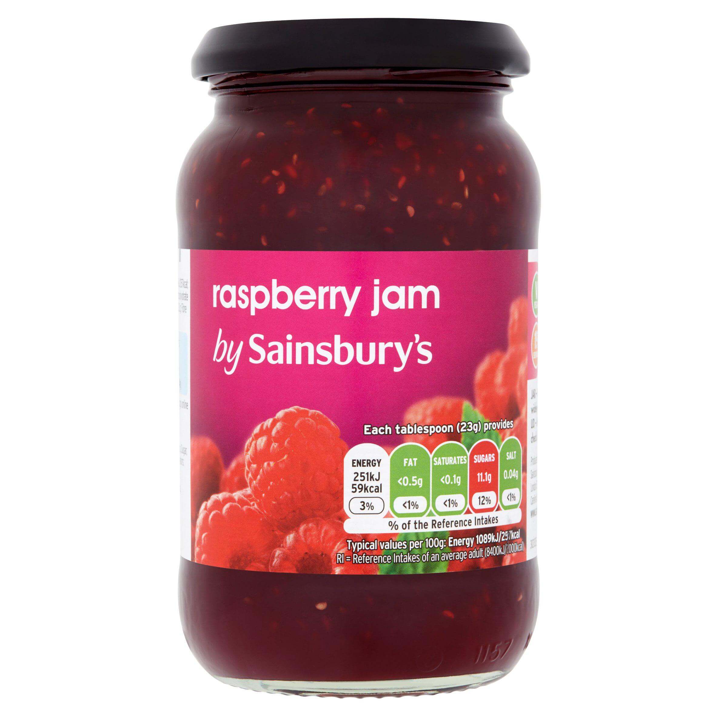 Image of Sainsburys Raspberry Jam made in the UK by Sainsbury's. Buying this product supports a UK business, jobs and the local community