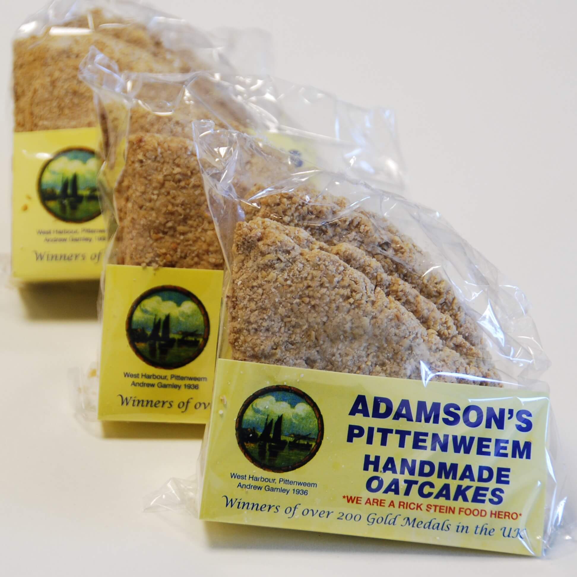 Image of Oatcakes made in the UK by Adamson's of Pittenweem. Buying this product supports a UK business, jobs and the local community