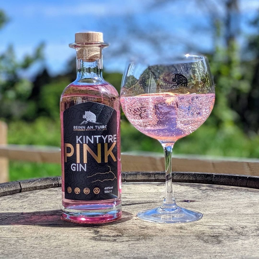 Image of Kintyre Pink Gin by Beinn An Tuirc, designed, produced or made in the UK. Buying this product supports a UK business, jobs and the local community.