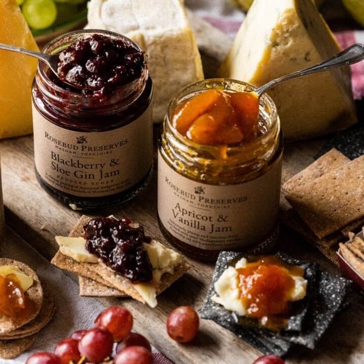 Image of Apricot & Vanilla Jam made in the UK by Rosebud Preserves. Buying this product supports a UK business, jobs and the local community