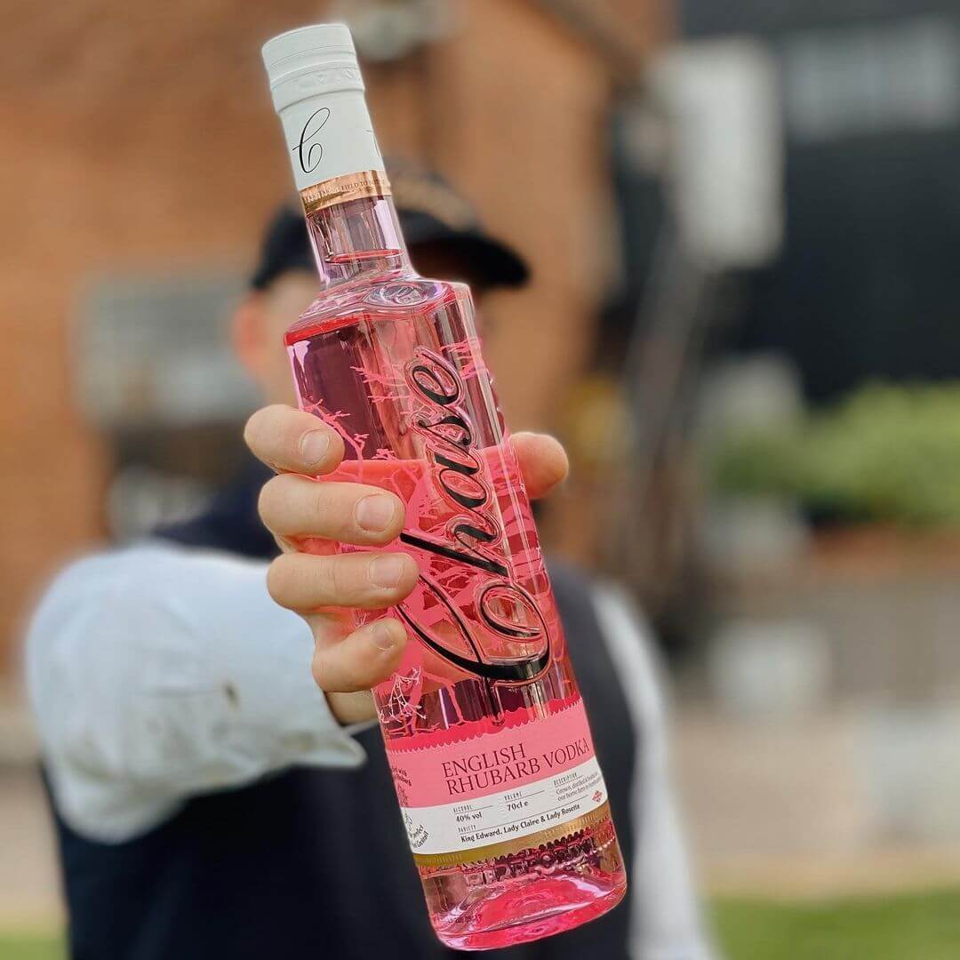 Image of English Rhubarb Vodka made in the UK by Chase Distillery. Buying this product supports a UK business, jobs and the local community